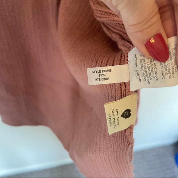 Madewell Nolan Ribbed Open Front Cardigan Mauve Pink Size S - Picture 6 of 7